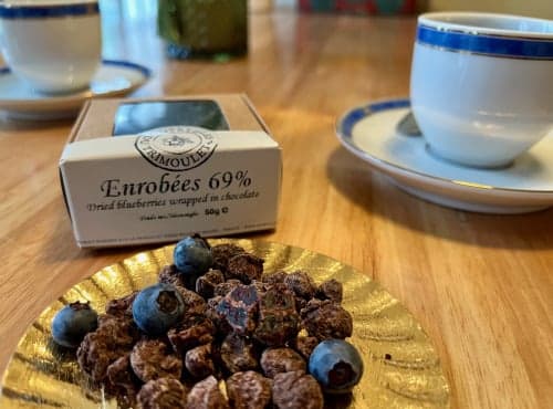 Getrocknete Heidelbeeren in Zartbitterschokolade 69 %