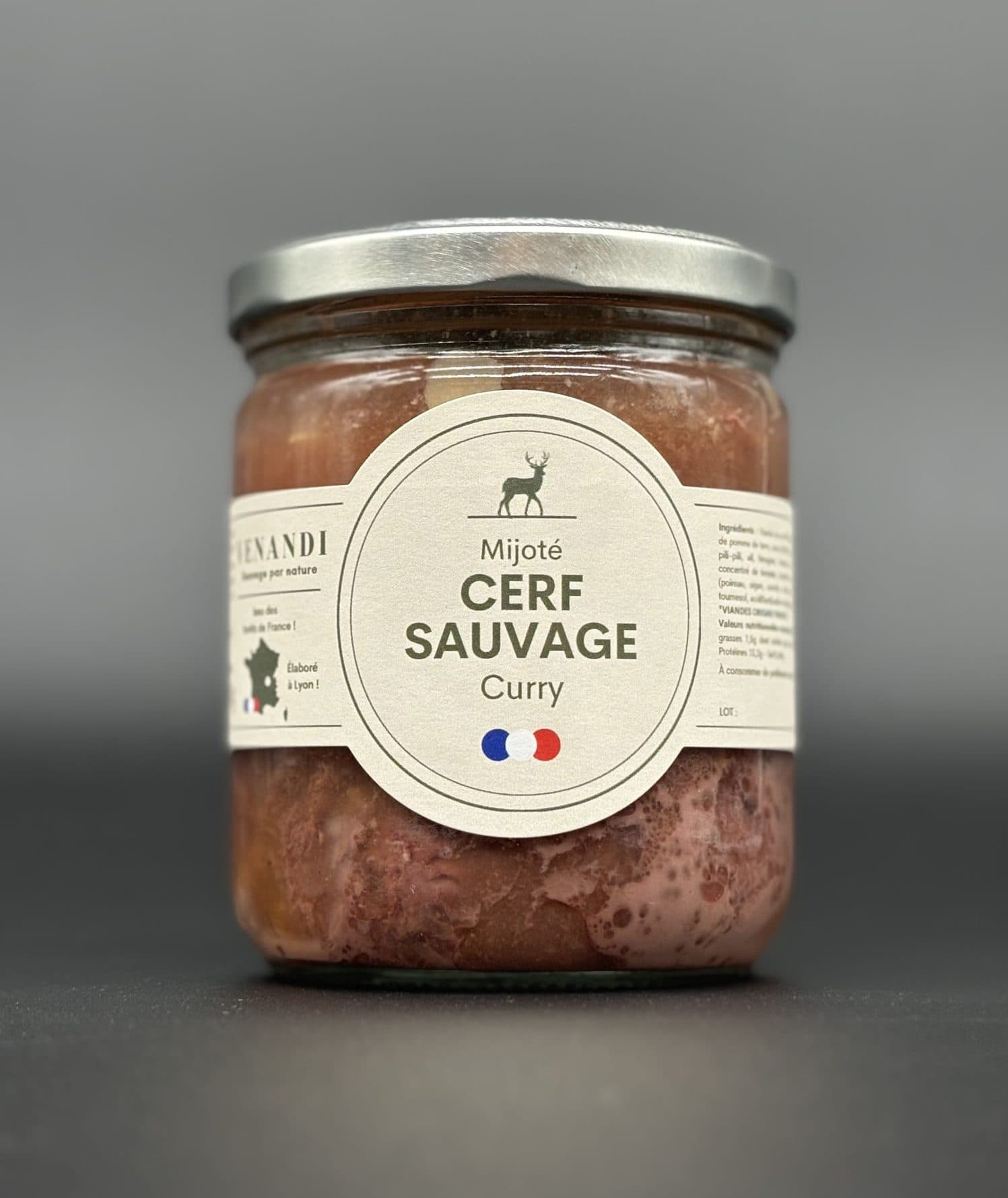 Geschmorter Hirsch mit Curry, 100 % französisch