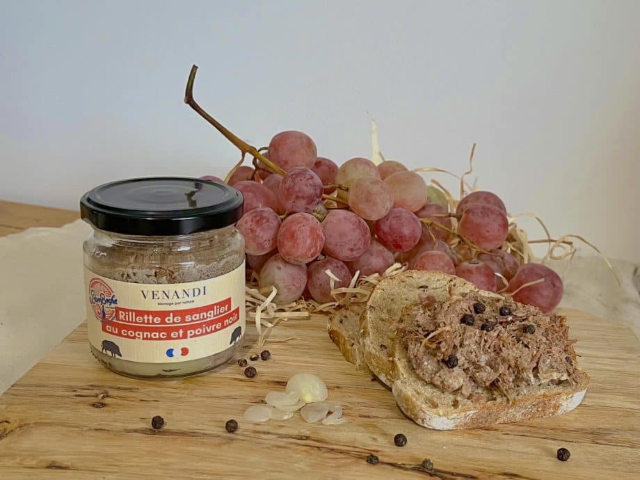 Wildschwein-Rillettes, 100 % französisch, mit Cognac und schwarzem Pfeffer
