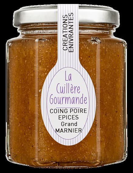 Konfitüre QUITTE und BIRNE mit Gewürzen und Grand Marnier